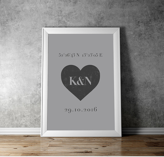 Spersonalizowany Plakat Prezent Ślub- A3 wejustlikeprints