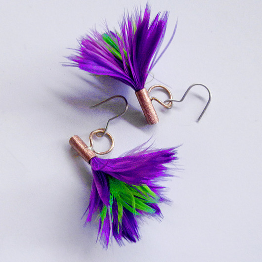 kolczyki z piórami PIÓRKO kolczyki