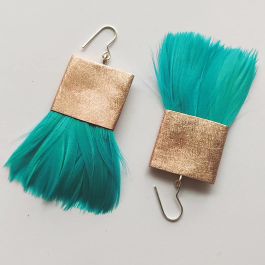 kolczyki z piórami PIÓRKO kolczyki