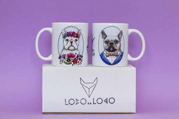 kubki Komplet kubków "Młoda para"