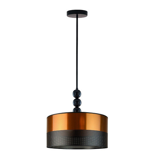 plafony Designerska lampa sufitowa z kulkami SALAMANCA z czarno-miedzianym kloszem