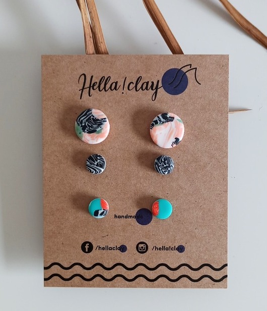 Minikolczyki 3pack Hellaclay
