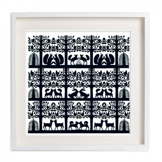 LAS we wnętrzu (Kurpie Art Papercut) na ludowo
