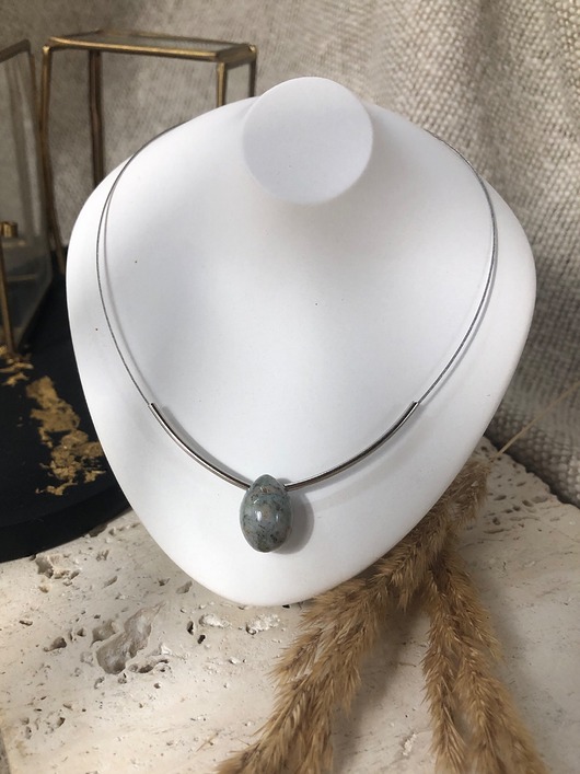 wisiory Naszyjnik agat szary