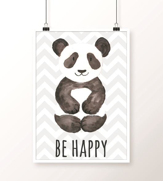 Plakat / BE HAPPY A4 Well Wall