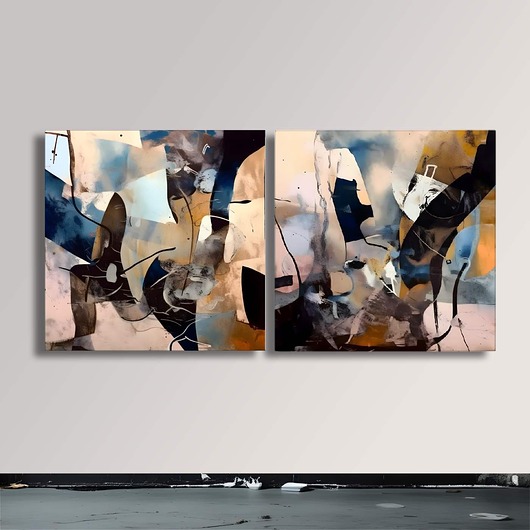 obrazy Komplet obrazów 2szt 80x80cm z efektowną strukturą