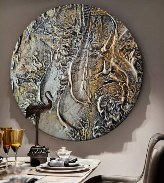 obrazy Obraz okrągły z grubą strukturą DORADOS fi 80cm