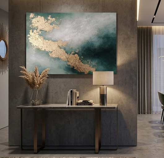 obrazy W OBJĘCIACH NATURY Abstrakcyjny obraz ręcznie malowany, 100x70 cm