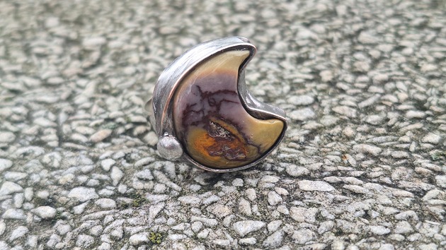 pierścionki - różne Księżycowy jaspis - pierścionek regulowany