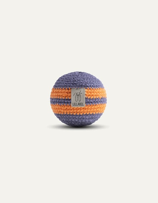 Zabawki dla zwierząt Piłka szydełkowa z bawełny organicznej RAINBOW orange & dusty blue