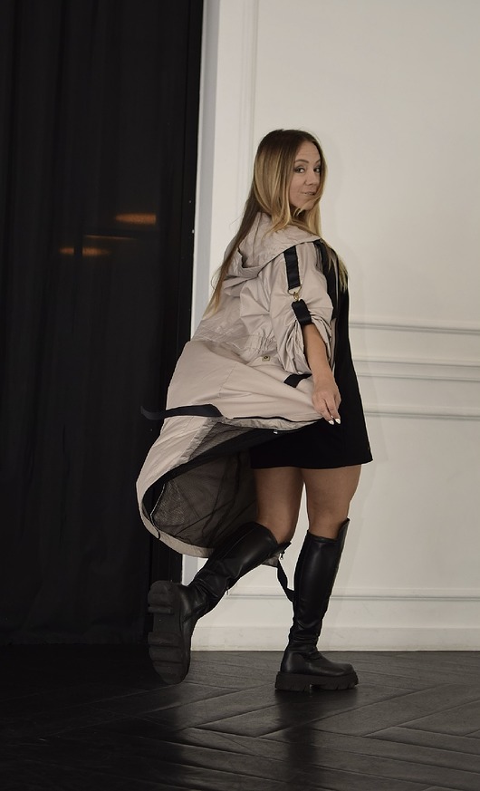 płaszcze damskie PARKA LONG Rose Beige