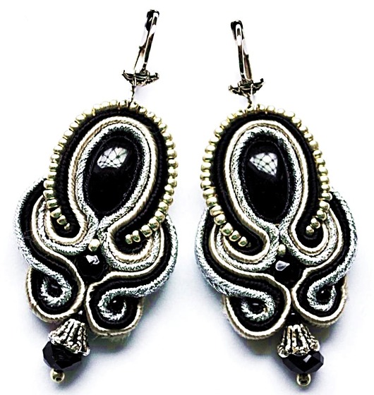 kolczyki soutache Sutaszowe kolczyki NOIR