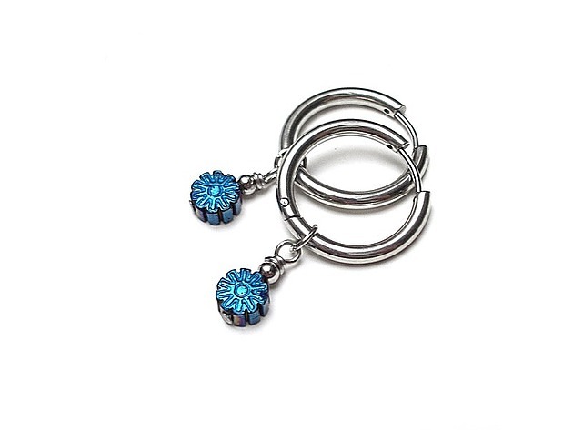 kolczyki srebrne Kolczyki srebrne Alloys Collection /hematite flower vol. 4