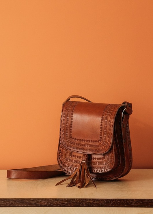 torby na ramię Torebka damska skórzana ręcznie robiona góralska Luisa