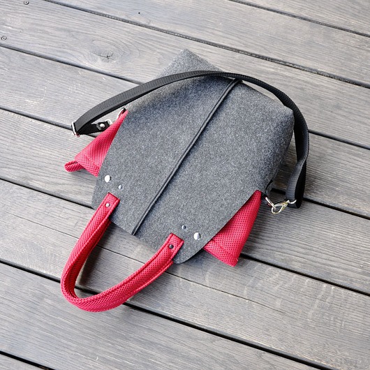 torby na ramię Torebka filcowa wąska - organizer z siatki G+CZ