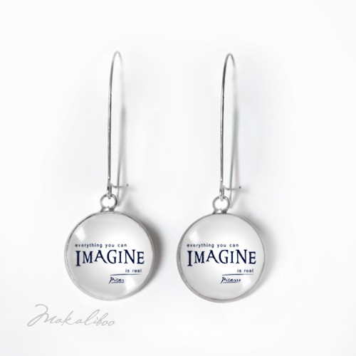 Imagin white - kolczyki długie Makaliboo