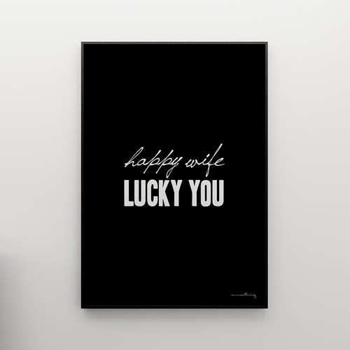 HAPPY WIFE... - grafika 70x50 MINIMALLIVING