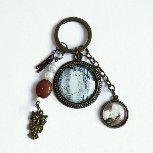 breloki dla niego Breloczek - Sowa, magnolia