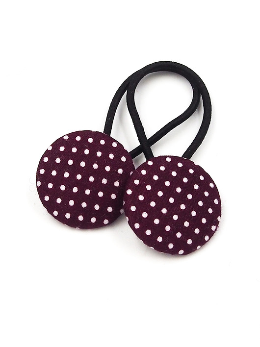 ozdoby do włosów dla dzieci Gumki do włosów w kropki Dottie Burgundy