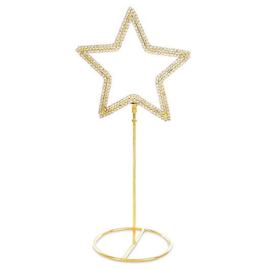 dekoracje świąteczne Dekoracja -  2 szt. stojąca GWIAZDA 22x10x7,5 cm na złotej podstawce