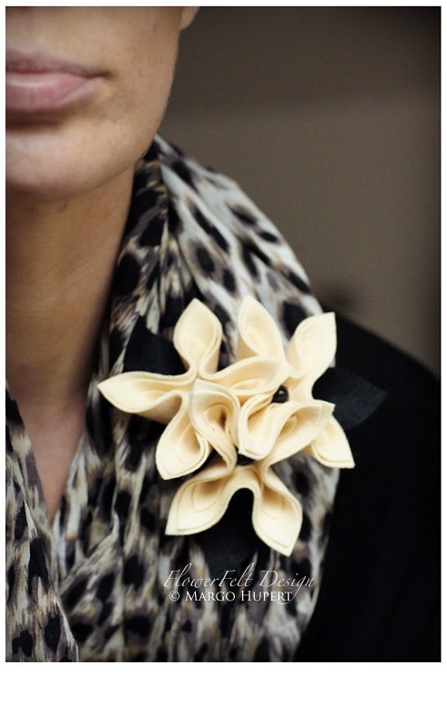 ecru with black FlowerFelt Design