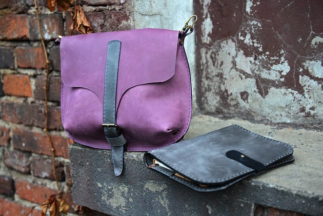 Torebka skórzana ręcznie robiona plus organizer NavahoClothing