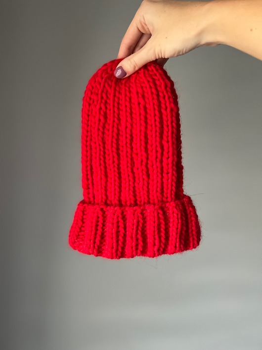 czapki damskie Czapka 100% wełna owcza czerwony