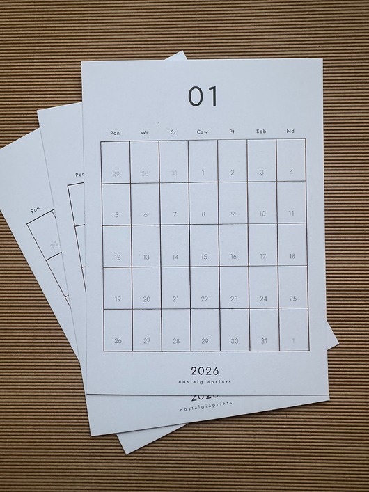 kalendarze i plannery Karty kalendarza 2026 GOLD