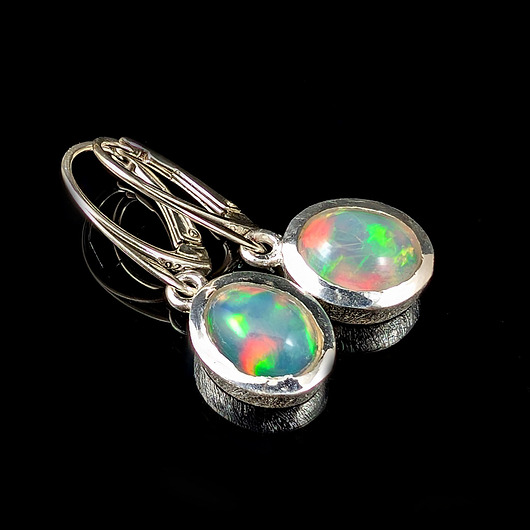 kolczyki srebrne Kolczyki srebrne Multibarwne opale