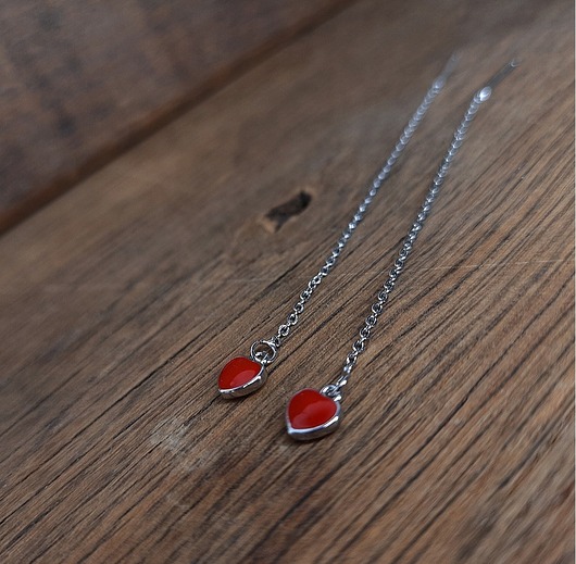 kolczyki srebrne Kolczyki srebrne Serca wiszące