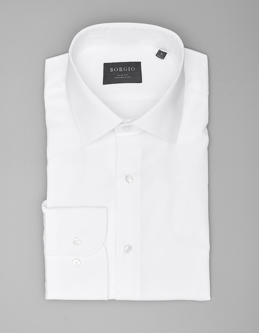 koszule męskie koszula męska bawełniana  00207 dł. rękaw slim fit biały 164/170 42