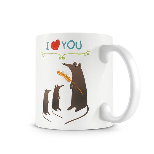 kubek. I love you - myszki Love Life and Forest