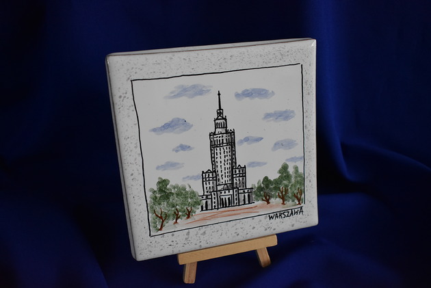 podkładki do kuchni Kafel ręcznie malowany Pałac kultury i Nauki Warszawa kolorowy
