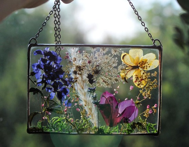 Ozdoby na ścianę Dekor Łąka Fiolet