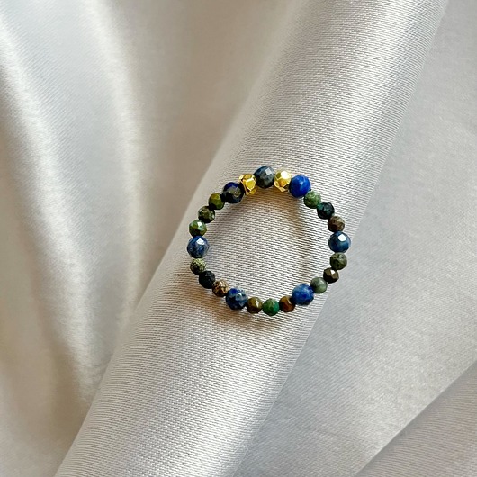 pierścionki elastyczne Pierścionek  z Lapis Lazuli Turkusem i Hematytami
