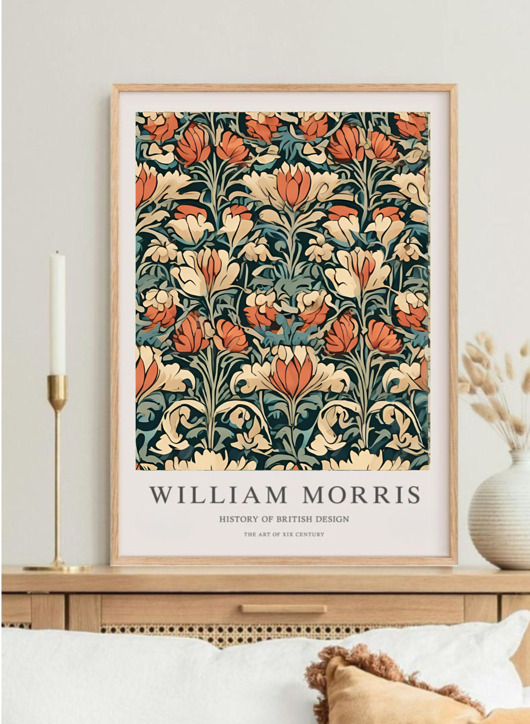 plakaty PLAKAT dekoracyjny ,kwiaty  William Morris, wystawowy