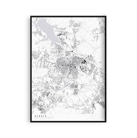 plakaty Rybnik - mapa miasta  plakat z mapą Rybnika