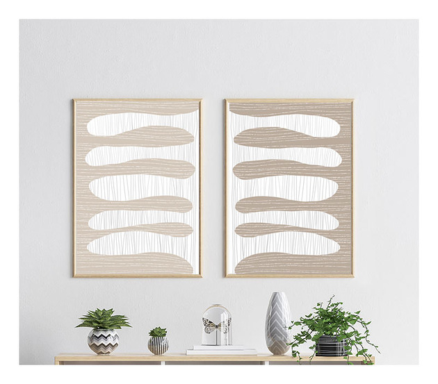 plakaty Zestaw dwóch plakatów, beżowych