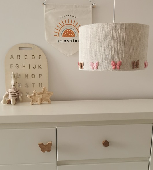 lampy do pokoju dziecka Klosz do pokoju dziecięcego z motylkami