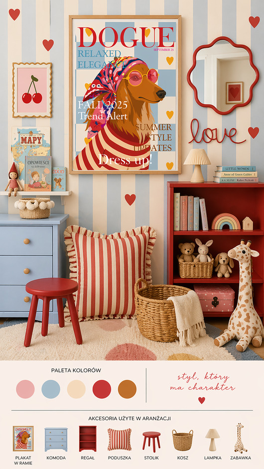 obrazy i plakaty do pokoju dziecięcego Plakat Modny Pies