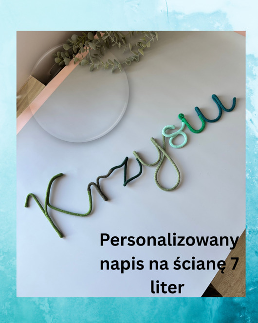 pokój dziecka - różne Personalizowany napis na ścianę  dla chłopca 7 liter