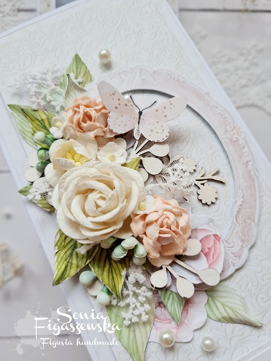 kartki scrapbooking Kartka ślubna w pudełku