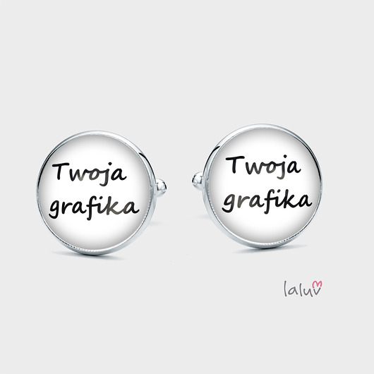 Spinki do mankietów Z WŁASNĄ GRAFIKĄ laluv