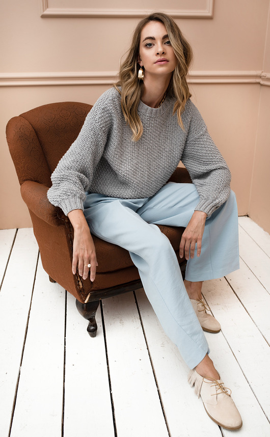Merino crewneck sweater Lucky HandMade