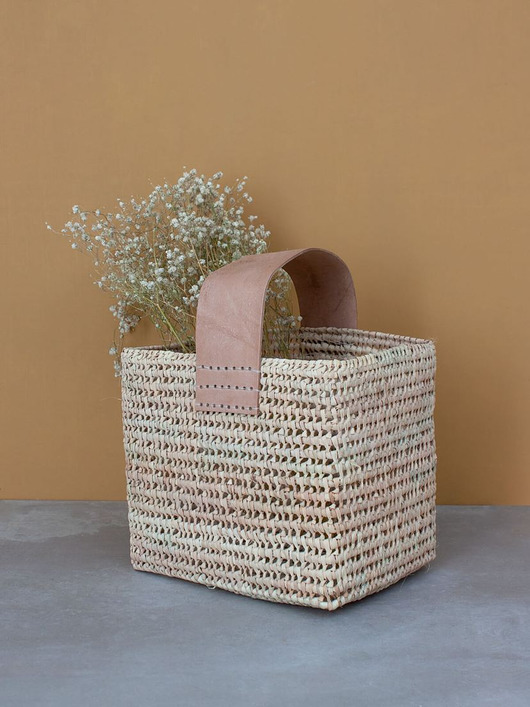 torebki do ręki Koszyk kwadratowy skórzany uchwyt