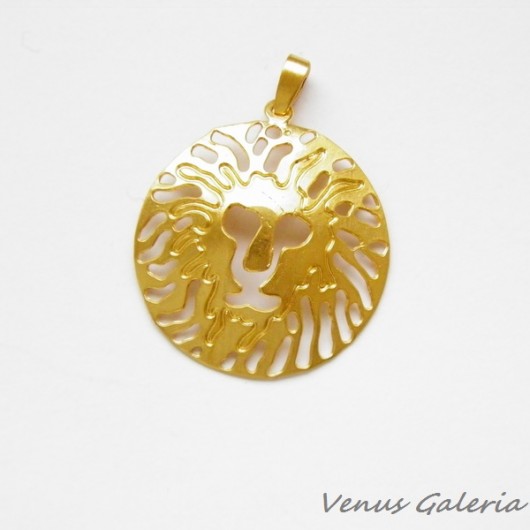 Zawieszka srebrna pozłacana- Lew VENUS GALERIA