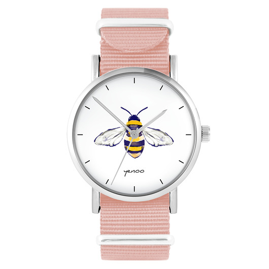 zegarki damskie Zegarek - Pszczoła - brzoskwiniowy róż