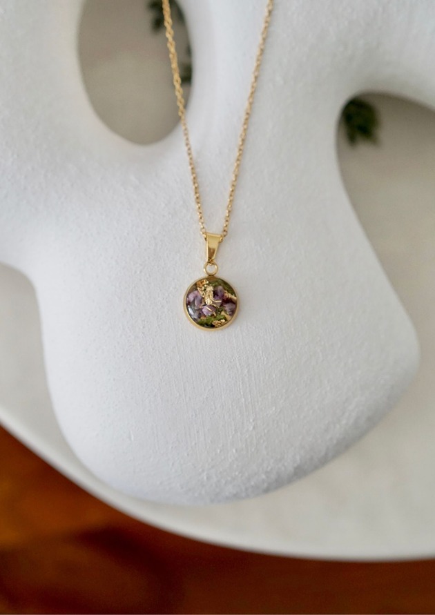 złote naszyjniki Naszyjnik z wrzosem