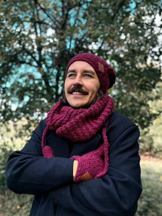 tuby i kominy Męski komin MERINO Bordo