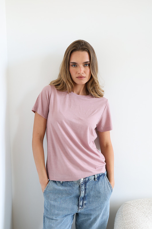 t-shirt damskie T-shirt Close merino wrzosowy